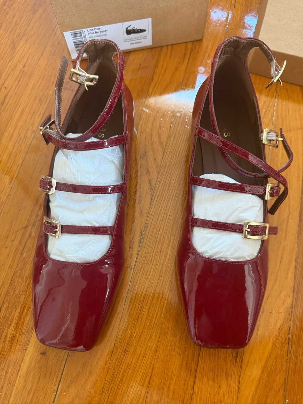 Alohas Luke Onix Wine Burgundy Leather Ballet Flats - Picture 1 of 7